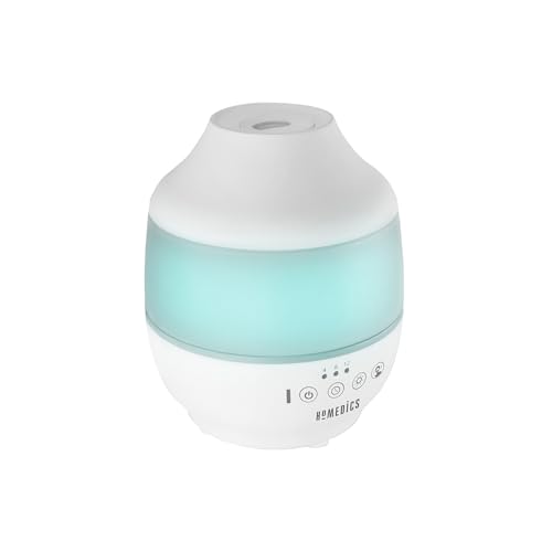 Homedics Umidificatore Ad Ultrasuoni Total Comfort Cool Mist, Luce Notturna A 7 Colori, Timer Di Spegnimento Automatico Di 12 Ore E Funzionamento Sile