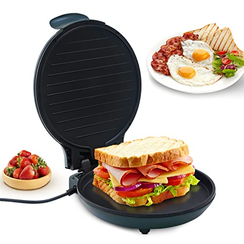Uten Bistecchiere, Teglia Bifacciale, Waffle Multifunzione, Teppanyaki, Grill Integrato, Diametro 30Cm, 1200W, Senza Pfoa&Bpa