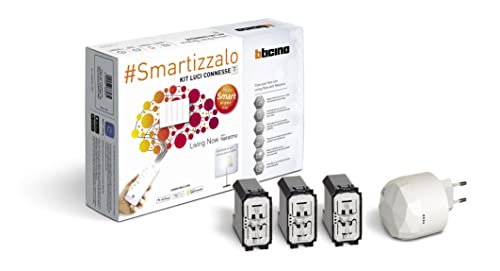 Bticino, Kit Luci Connesse Living Now Smart Skw3601Kit, Per Accendere/Spegnere Luci Tramite App O Con Alexa, Google E Siri, Con 1 Gateway Plug-In Bian