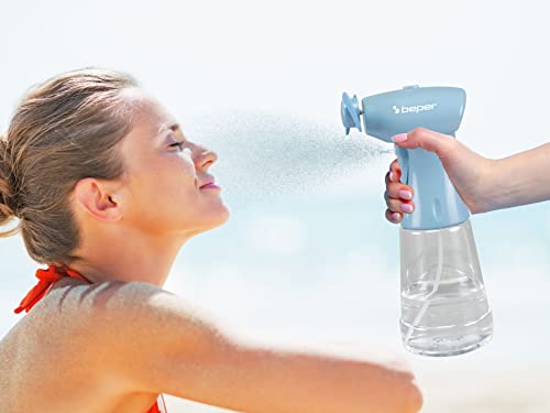 Beper P206Ven440 Mini Nebulizzatore, Serbatoio 350 Ml, Abs/Pet, Pale Morbide In Eva, Funzione Spray E Nebulizzante, Funzionamento A Batteria, Azzurro