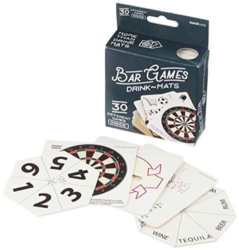 Suck Uk Sk Dmat Bar1 Sottobicchieri-Bar Games, Carta, Multicolore