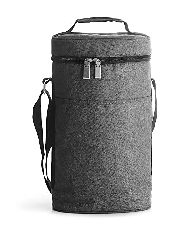 Sagaform Two-Bottle Wine Cooler With Adjustable Strap, Gray 5017387, Refrigeratore Per Vino A Due Bottiglie Grigio Con Tracolla Regolabile, Poliestere