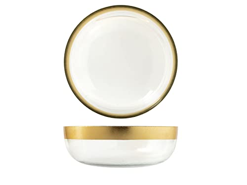 H&H Goldie Coppa In Vetro Con Filo Oro, 27Cm