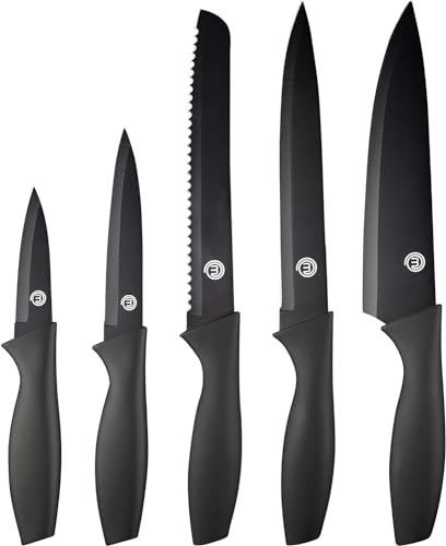 Masterchef Set Coltelli Da Cucina Professionali, Collezione Di Coltello Chef Per Pane, Carne E Verdure, Acciaio Inox, Prova Di Calore, Lavabile In Lav