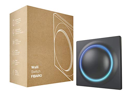 Fibaro Fgwdseu-221-8 Walli Switch Z-Wave Plus Interruttore Relè Da Incasso, Senza Fili, Con Pulsante Di Accensione On/Off, Antracite
