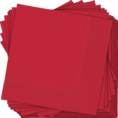 Amscan International Lunch - Tovaglioli S/C Hitch, 2 Veli, Colore: Rosso Mela, Confezione Da 50