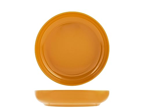 H&H Set 12 Piatti Fondi Stoccolma Ocra Cm 22