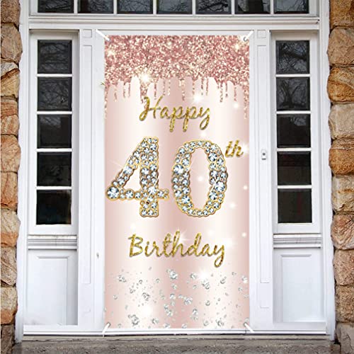40 Anni Compleanno Festa Decorazioni Oro Rosa, 40 Striscione Di Compleanno, 40 Anni Di Buon Compleanno Decorazione Di Festa Per Donne, 40 Feste Di Com