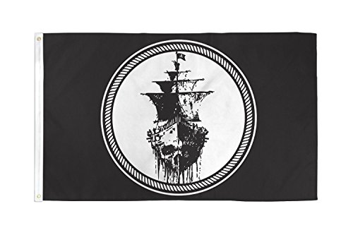 Az Flag Bandiera Pirata Mare Nero 150X90Cm - Bandiera Dei Pirati - Teschio 90 X 150 Cm