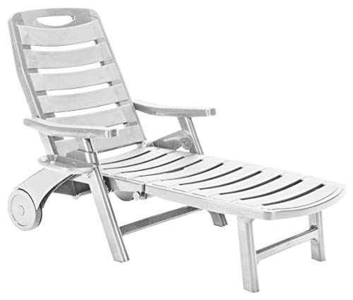 Grazioli 6800/B Lettino/Poltrona Premiere Pieghevole, Bianco