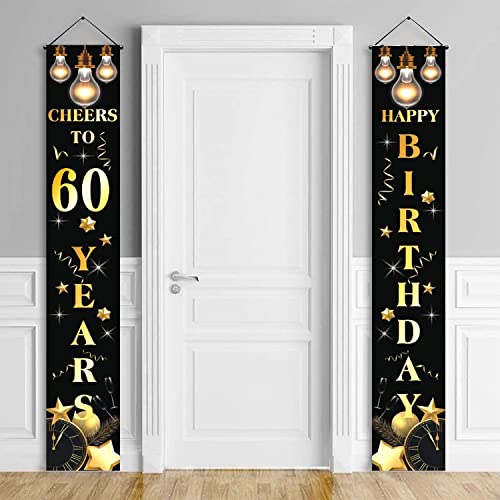 60 Anni Decorazioni Compleanno Striscione Di Buon Compleanno Oro Nero Addobbi Per Feste Per Uomo Donna Decorazione Di Tessuto Sfondo Fotografico Feste