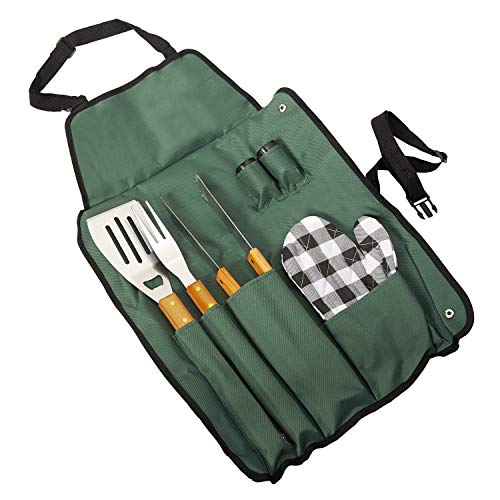 Papillon 94601 Utensili Barbecue Con Grembiule, Verde