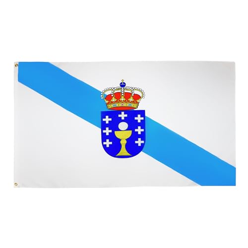 Az Flag Bandiera Galizia 150X90Cm - Gran Bandiera Galicia In Spagna 90 X 150 Cm Poliestere Leggero - Bandiere
