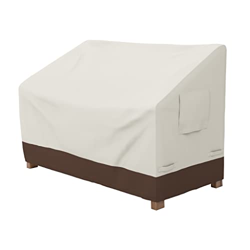 Amazon Basics Telo Di Copertura Sagomato Per Panca A 2 Posti, Beige + Marrone Chiaro