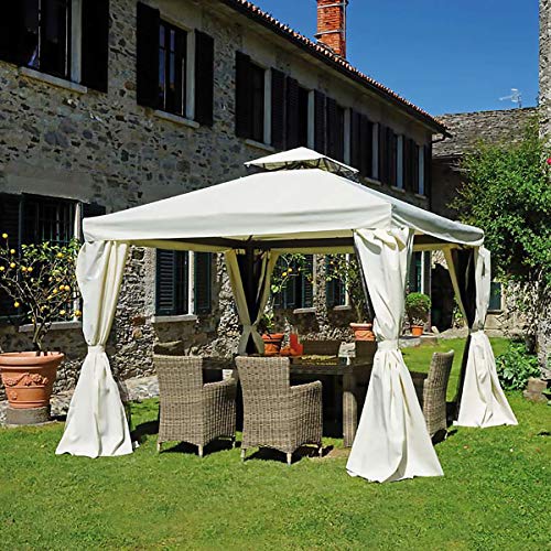 Gazebo Da Giardino 3 X 3 Metri In Alluminio Con Tende Laterali