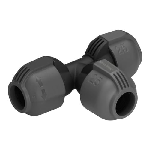 Gardena Raccordo A T Per Sistema Pop-Up: Raccordo Per Diramazione Del Tubo Di Linea, 25 Mm, Quick&Easy, Compatibile Con Tubi 25 Mm (2771-20)
