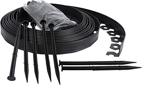 Ram Online 5060459947559 - Recinzione In Plastica Flessibile, Con 40 Picchetti Di Fissaggio, 10 M, Colore: Nero