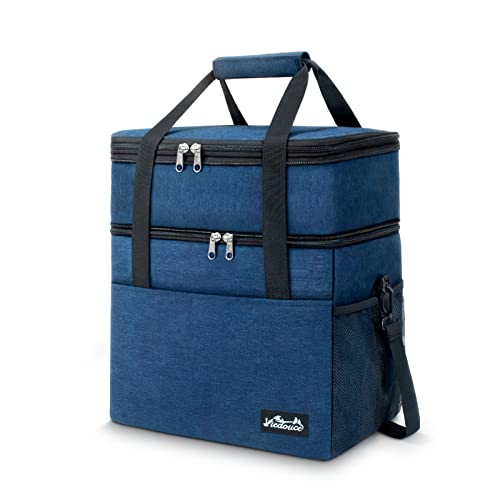 Viedouce Borsa Termica Pranzo 21L, Espandibile Borsa Frigo Isotermica Per Uomo Donna, Doppi Scomparti Impermeabile Borsa Termica Grande Con Tracolla &
