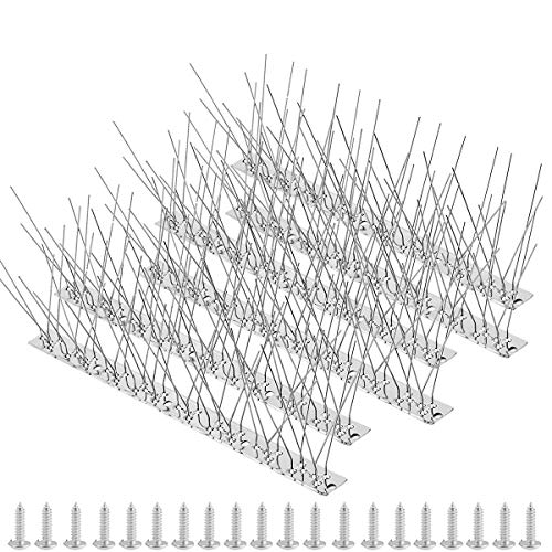 Fuuner Spuntoni Per Piccioni, 6Pz Spuntoni Anti Piccioni,Ottimo Deterrente Per Uccelli, Corvi E Picchi, Di Facile Installazione E Rimozione,Copertura