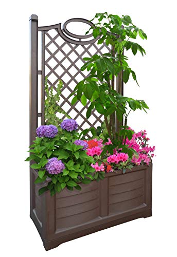 Bama Outdoor Fioriera Con Espalier, 80 X 42.5 X 150 Cm, Cocoa, 80 Cm