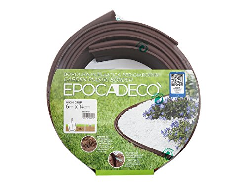 Epocadeco 8831.X06 Bordura In Plastica Per Il Giardino, 38 X 38 X 14 Cm, Marrone