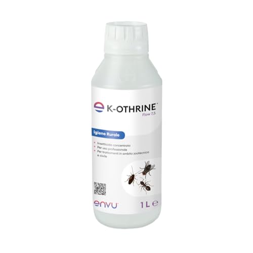 Envu, K-Othrine Flow 7,5, Insetticida Concentrato, Per Trattamenti In Ambito Zootecnico E Civile, Contro Insetti Striscianti E Mosche, 1L