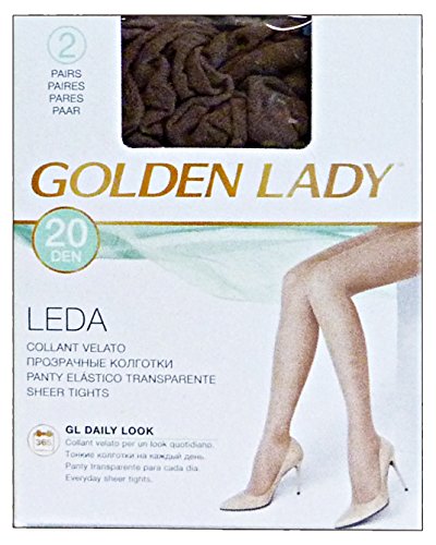 Golden Lady Leda Set 10 Leda Collant 20 Den Grigio Fumo Taglia Ii * 2 Paia 22A