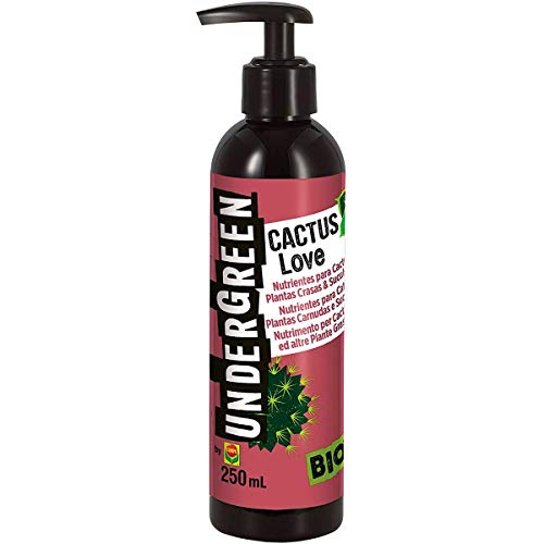 Undergreen Cactus Love, Nutrimento Per Cactus E Altre Piante Grasse, Liquido, Consentito In Agricoltura Biologica, 250 Ml