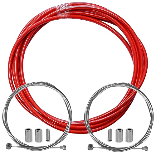 Cyclingcolors Guaina Freno Bicicletta Con Cavo Terminali Kit Anteriore Posteriore Compatibile Con Shimano Sram Città Strada Vtt Performance, Rosso