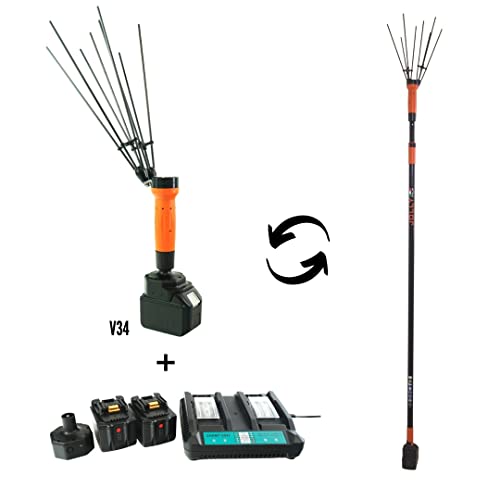 Tekna Garden Abbacchiatore Batteria Olive Jolly V34 Asta Telescopica Cm.170-310 Alimentazione Batteria Litio