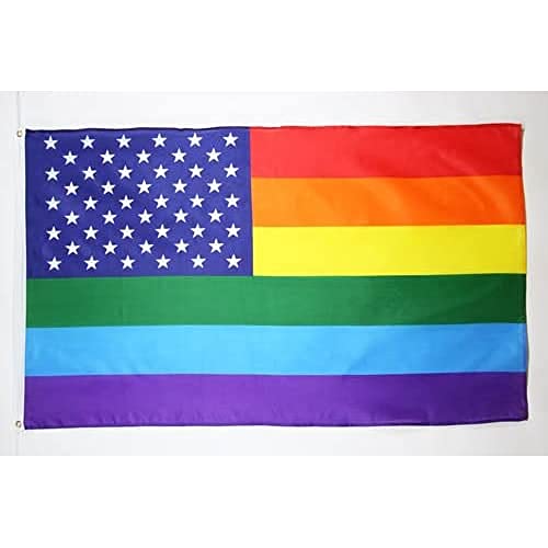 Az Flag Bandiera Arcobaleno Stati Uniti 150X90Cm - Bandiera Americana - Rainbow Flag 90 X 150 Cm