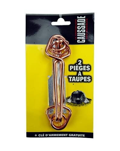 Caussade - Trappole Per Talpe – Kit 2 Trappole, 2 Tenditori E Chiave Di Armamento, Economico E Radicale