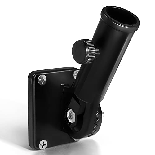 Anley Staffa Di Montaggio Per Asta Porta Bandiera Multiposizione Fissaggi - Realizzata In Alluminio - Resistente E Antiruggine - Diametro 1 "(Nero)
