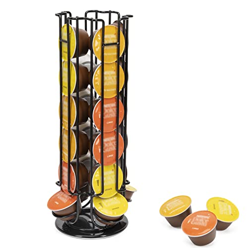 Sysyly Porta Capsule Da Caffè, Dispenser Per Capsule Per 24 Capsule Dolce Gusto, Supporto Per Capsule Di Caffè, Base Antiscivolo, Girevole, Nero