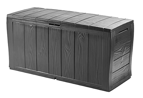 Keter Baule Sherwood In Resina, Ruote Incluse, 270 Lt Di Capacità Contenitiva, 117 X 45 X 57.5 Cm, Grafite