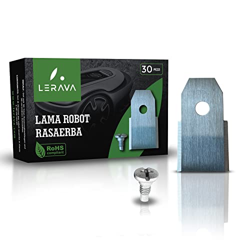 Lerava Lama Per Tagliaerba Robot - Lame Tagliaerba Ricambio - Viti Innovative - Lame Husqvarna Automower Robotici, Gardena, Yard Force - 30 Pezzi