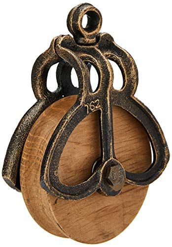 Design Toscano Puleggia Agricola Vintage Decorazione Industriale, Ghisa E Lengo, Nero, Media 17,75 Cm