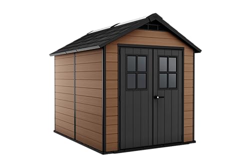 Keter Casetta Da Giardino Newton 759, Effetto Legno, Marrone, 6 M², 228X287X252H Cm
