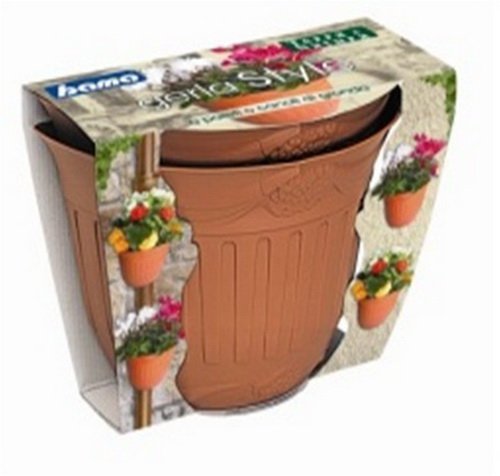 Bama Gerla 2 Pezzi Style Wall Pot Set, 26 X 14 X 16 Cm, Terracotta, 26X14X16 Cm