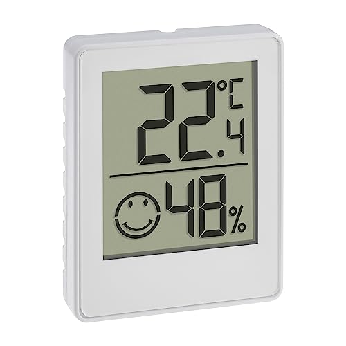 Tfa Dostmann 30.5039.02 - Mini Termoigrometro Digitale, Con Zone Di Comfort Smiley, Colore: Bianco