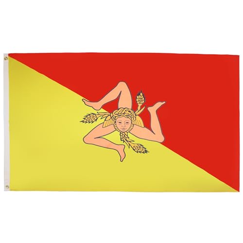 Az Flag Bandiera Sicilia 150X90Cm - Bandiera Siciliana - Italia 90 X 150 Cm