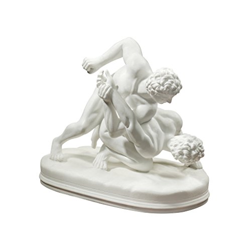 Design Toscano Pd1908 Statua Ellenistica Legato Lottatori Greci, Bianco, 15X24X23 Cm