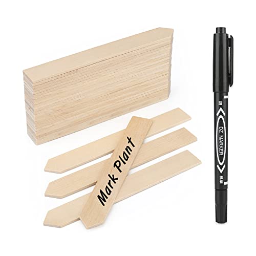 Kinglake 50 Pezzi Etichette Di Piante In Legno 15 Cm, Tag Delle Piante In Legno, Etichette Erbe Da Giardino