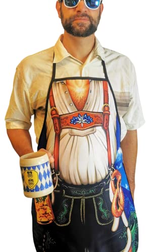 Woo Lando Grembiule Da Barbecue Da Uomo, 73 X 57 Cm, Divertente Idea Regalo Per Grigliate, Baviera, M