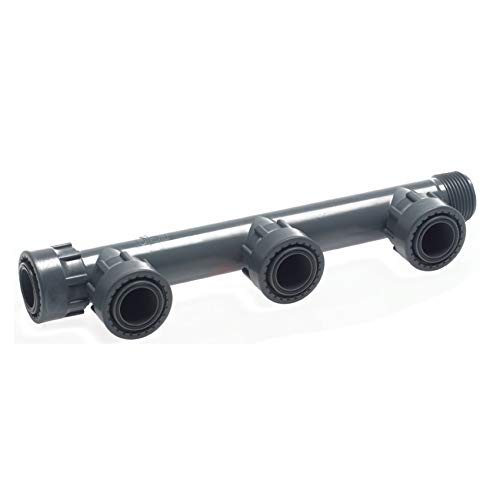 Rain - Collettore Manifold 1" Irrigazione Collegamento Elettrovalvole 3 Vie