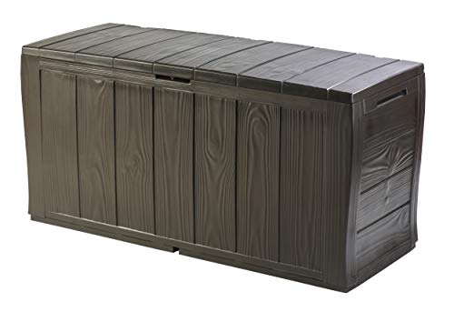Keter Baule Sherwood In Resina, Ruote Incluse, 270 Lt Di Capacità Contenitiva, 117 X 45 X 57.5 Cm, Marrone