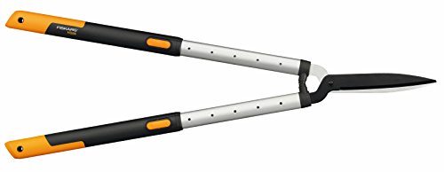 Fiskars Cesoie Telescopiche Per Siepi Smartfit, Rivestimento Antiaderente, Lame In Acciaio Di Qualità, Lunghezza: 68 Fino A 93 Cm, Nero/Arancione, Hs8