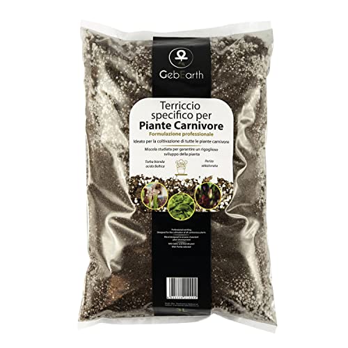 Gebearth - Terriccio Per Piante Carnivore Da 3 Litri, Miscela Professionale Di Torba Bionda Acida Di Sfagno E Perlite Espansa【Ideale Per Tutte Le Pian