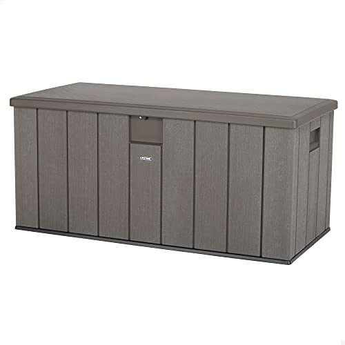 Lifetime Wood Grain Strutturato In Plastica Scatola Portaoggetti Desert Sabbia/Grigio, 151 X 72 X 69 Cm