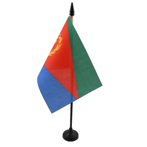 Az Flag Bandiera Da Tavolo Eritrea 15X10Cm - Piccola Bandierina Eritrea 10 X 15 Cm